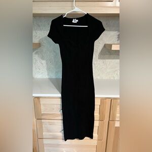 Princess Polly Black ribbed Midi Dress